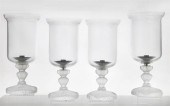FOUR LALIQUE GLASS HURRICANE L