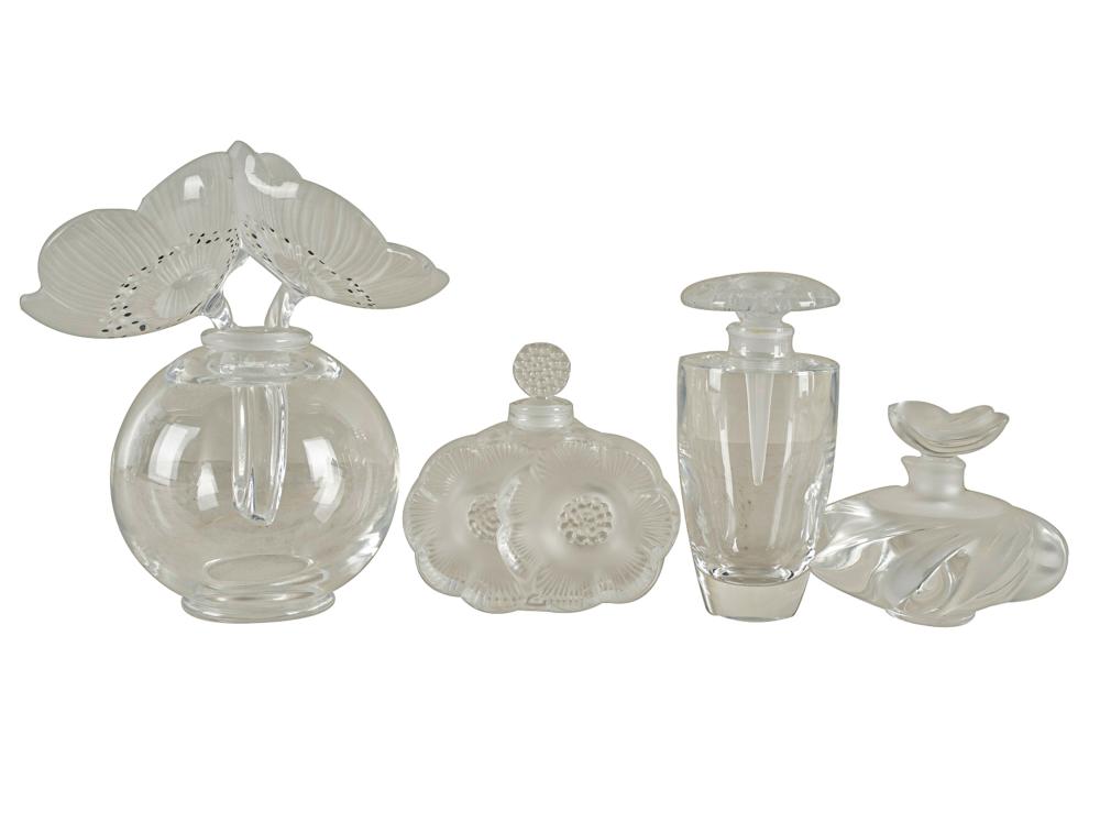 FOUR LALIQUE PERFUME BOTTLESeach