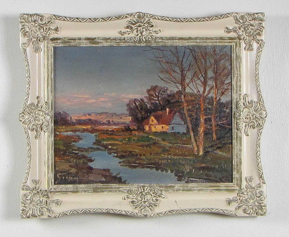 FOUR LANDSCAPE OILS ON BOARD: