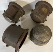 FOUR LARGE BRASS HEAD LIGHTS I
