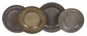 FOUR LARGE BRITISH PEWTER CHAR