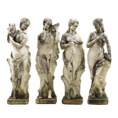 FOUR LARGE CAST STONE ALLEGORI