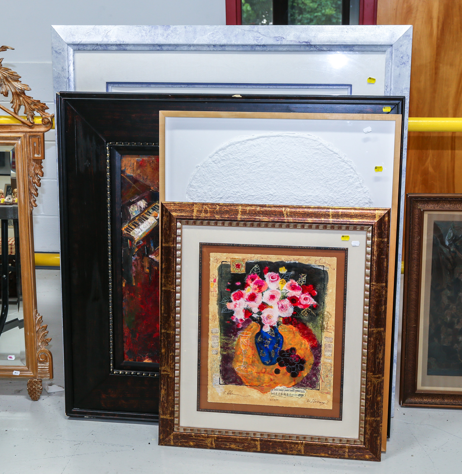 FOUR LARGE FRAMED WALL