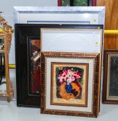 FOUR LARGE FRAMED WALL DECORAT