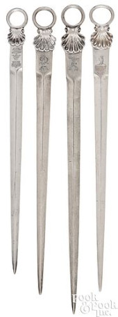 FOUR LARGE GEORGIAN SILVER SKE
