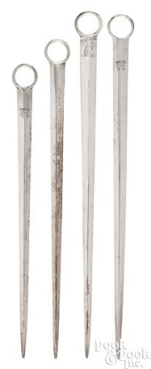 FOUR LARGE GEORGIAN SILVER SKE
