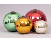 Four large German glass kugels