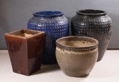 FOUR LARGE GLAZED POTTERY GARD
