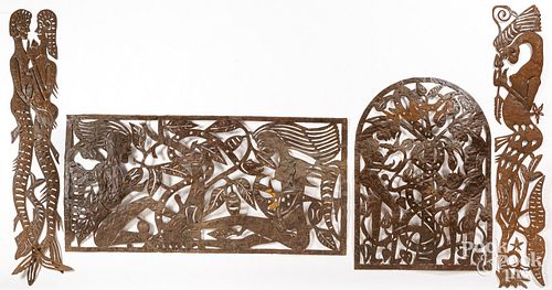 FOUR LARGE HAITIAN CUT SHEET