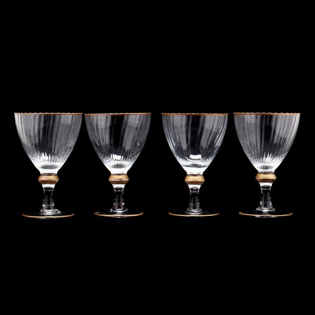FOUR LARGE ITALIAN GILT BLOWN GLASS