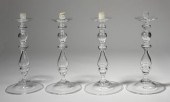 FOUR LARGE STEUBEN GLASS BALUS