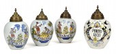FOUR LATE 19TH C. DELFT TOBACC