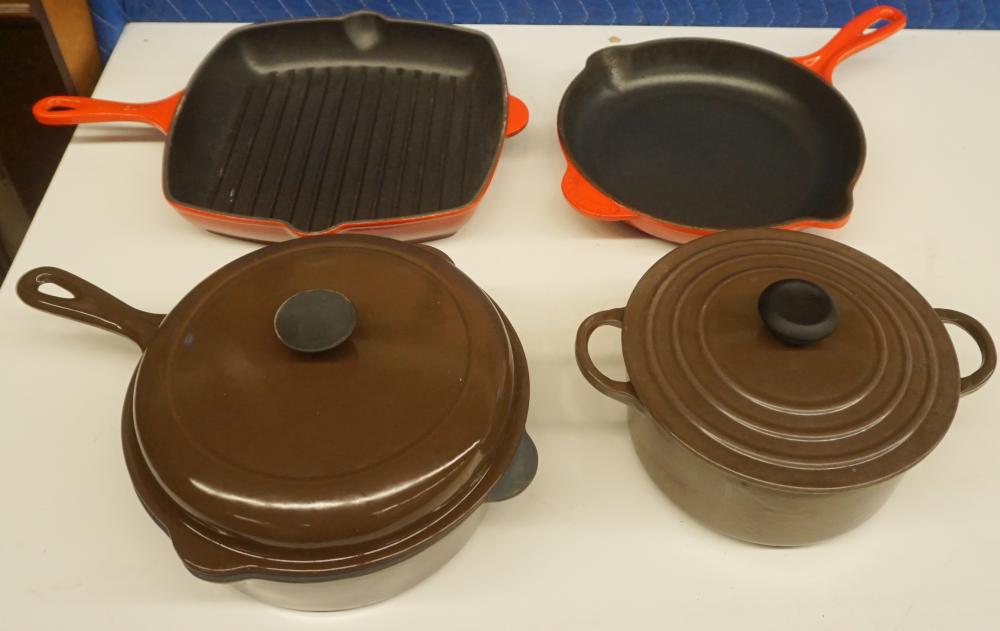 FOUR LE CREUSET ENAMEL COOKING