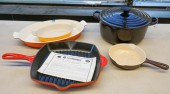 FOUR LE CREUSET ENAMELED IRON