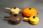 FOUR LE CREUSET LIDDED POTSFou