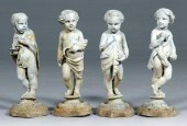 Four lead garden figures: depi