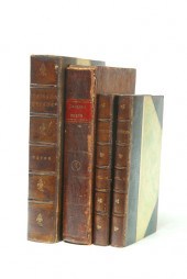 FOUR LEATHERBOUND VOLUMES.  In