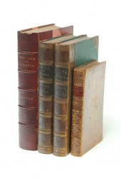 FOUR LEATHERBOUND VOLUMES.  In