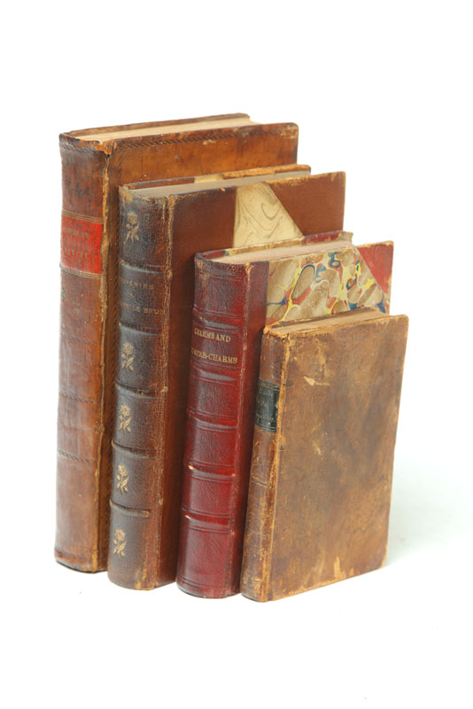 FOUR LEATHERBOUND VOLUMES. 