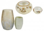 FOUR LIBBEY GLASS CORN VASES A