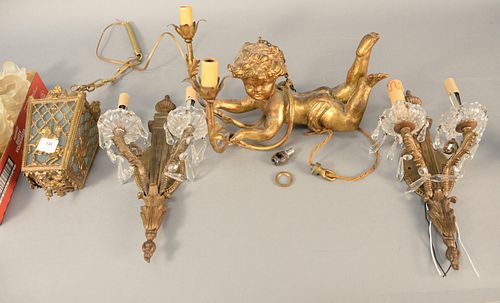 FOUR LIGHT FIXTURES TO INCLUDE PAIR