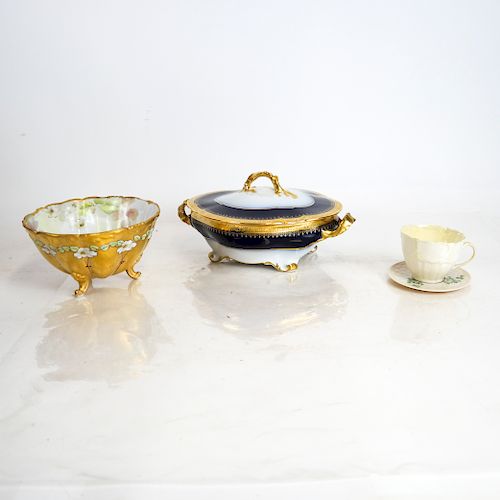 FOUR LIMOGES-BELLEEK PORCELAIN