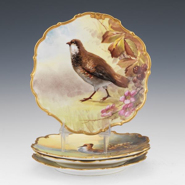 FOUR LIMOGES PORCELAIN PLATES