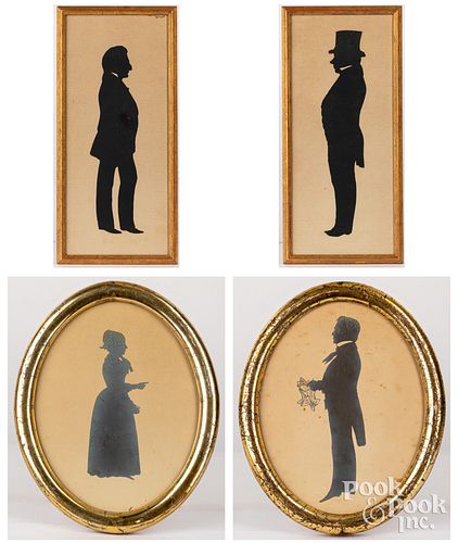 FOUR LITHOGRAPHS OF SILHOUETTES,