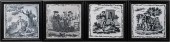 FOUR LIVERPOOL DELFTWARE BLACK