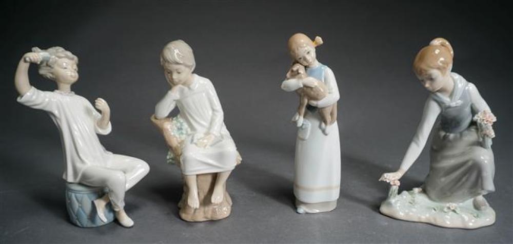 FOUR LLADRO FIGURES OF YOUNG