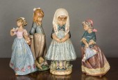 FOUR LLADRO GRES PORCELAIN FIG