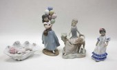 FOUR LLADRO PORCELAIN FIGURINE