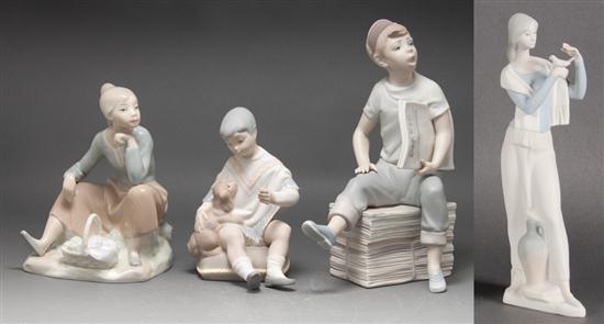 Four Lladro style bisque