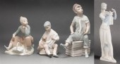 Four Lladro style bisque porce