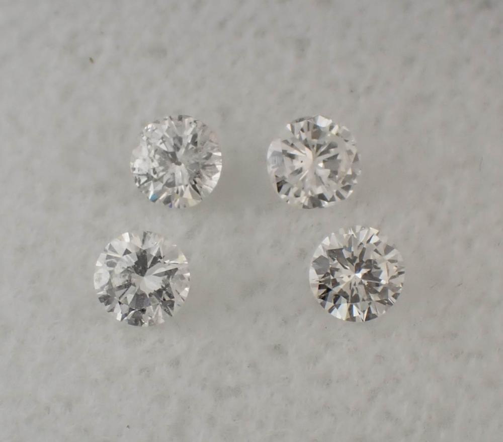 FOUR LOOSE ROUND BRILLIANT-CUT