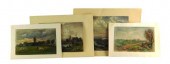 FOUR LOOSE WATERCOLORS, INCLUD