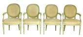 FOUR LOUIS XVI STYLE ARMCHAIRS