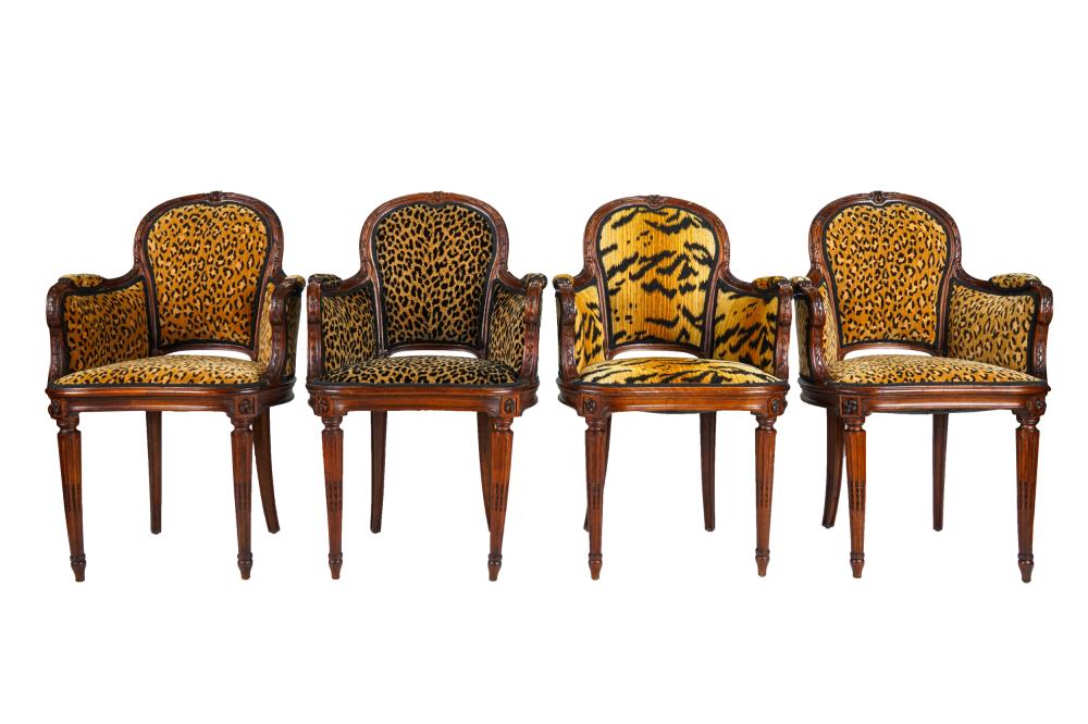 FOUR LOUIS XVI STYLE BERGERESwith