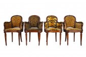 FOUR LOUIS XVI STYLE BERGERESw