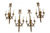 FOUR LOUIS XVI STYLE GILT BRON