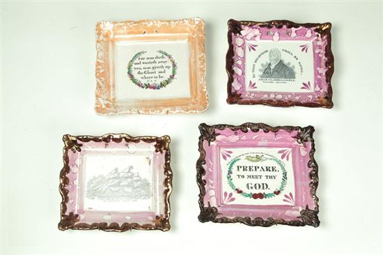 FOUR LUSTER PLAQUES.  England 