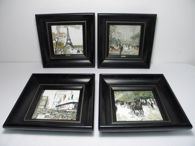 Four Mario Maresca oil on tile