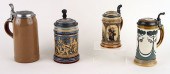 FOUR MARKED GERMAN METTLACH PO