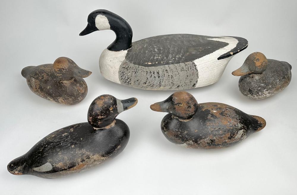 FOUR MASON BLUEBILL DECOYS DETROIT,