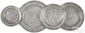 FOUR MASSACHUSETTS PEWTER PLAT