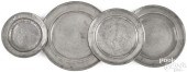 FOUR MASSACHUSETTS PEWTER PLAT