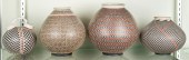 FOUR MATA ORTIZ POTS DECORATED