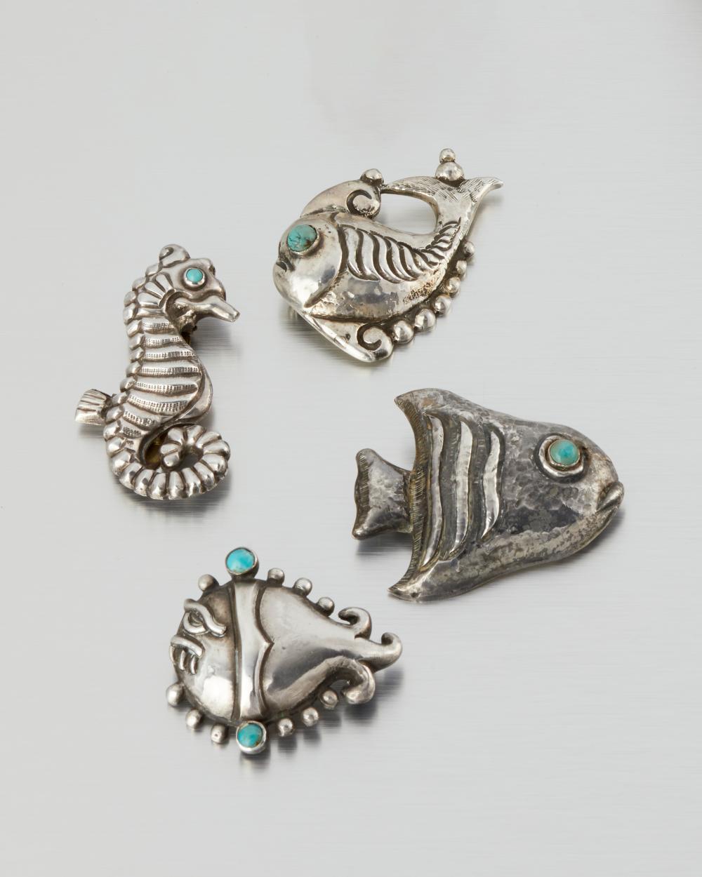 FOUR MATL SILVER AND TURQUOISE