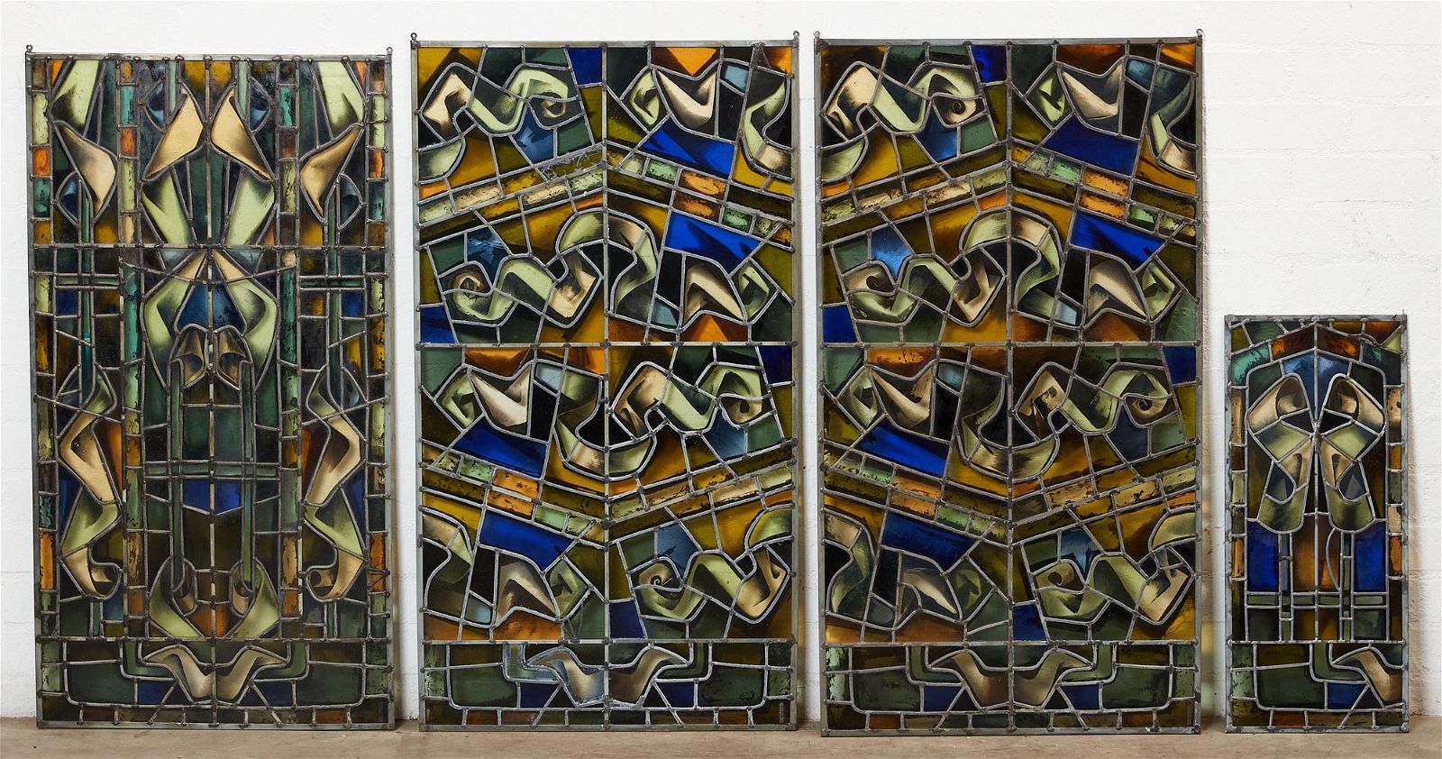 FOUR MAX INGRAND LEADED GLASS