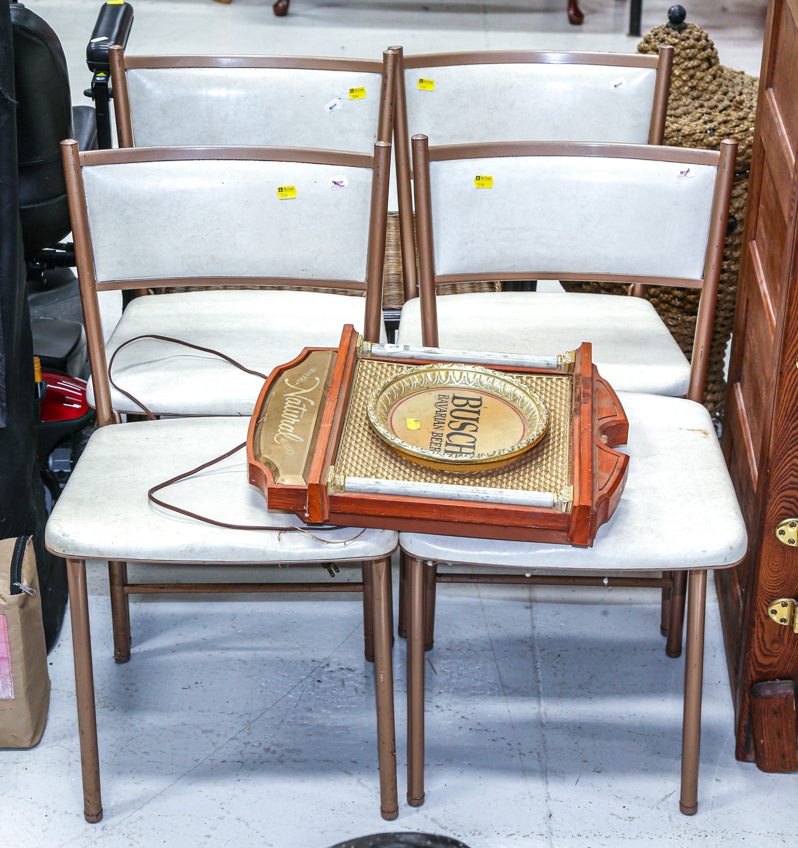 FOUR MCM STYLE FOLDING CHAIRS